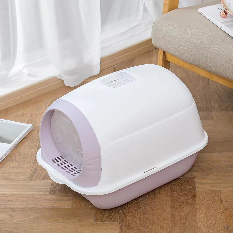 Litter Box, Closed Lid, Extra-Large Litter Box, Corner or Extra-Large Size Cat Toliet