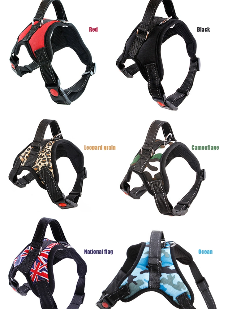 Wholesale Adjustable Reflective Tactical Large Pet Dog Strap Harness